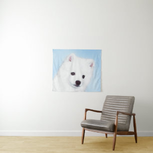 Tenture American Eskimo Dog Painting - Original Dog Art