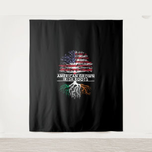 Tenture American Grown Irish Roots Flag Irlande ST. PATRIQ