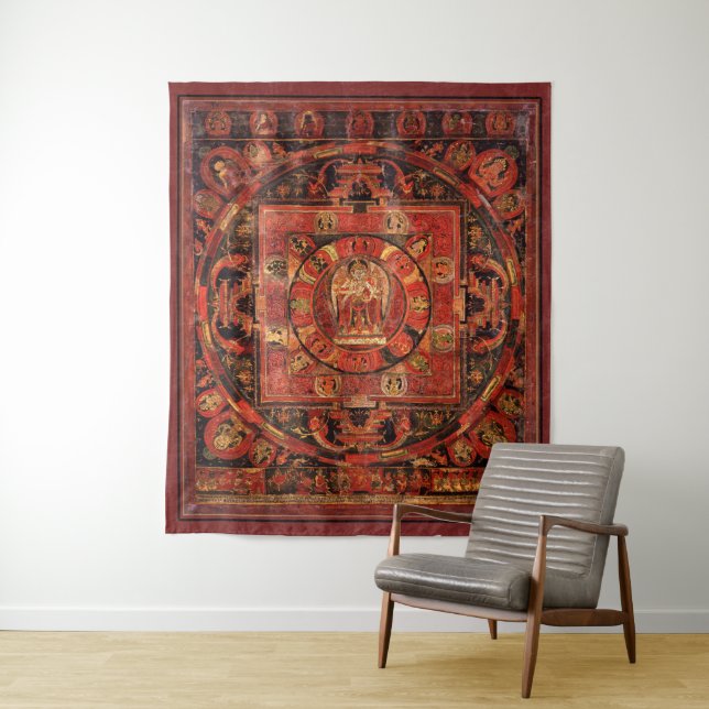 Tenture Amogapasha Mandala Thangka (En situation)