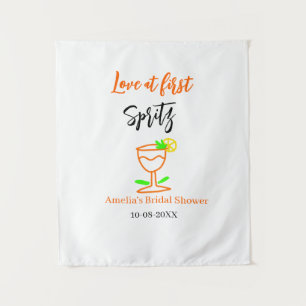 Tenture Amour au premier spritz orange noir enterrement de
