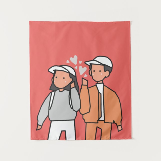 Tenture Amour (Heureuse Sainte-Valentin) (Devant)