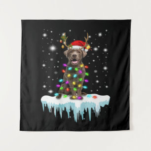 Tenture Amoureux des chiens  Chocolat Labrador Christmas L