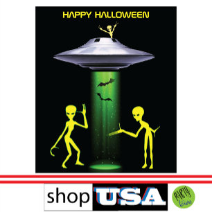 Tenture Amusant Alien 🎅 🛸 UFO fête d'Halloween