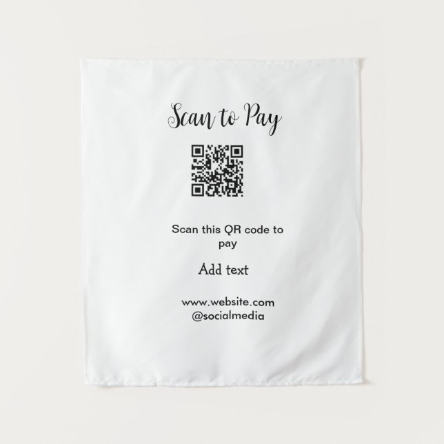 Tenture Analyser pour payer scanner code QR ajouter des dé (Devant)