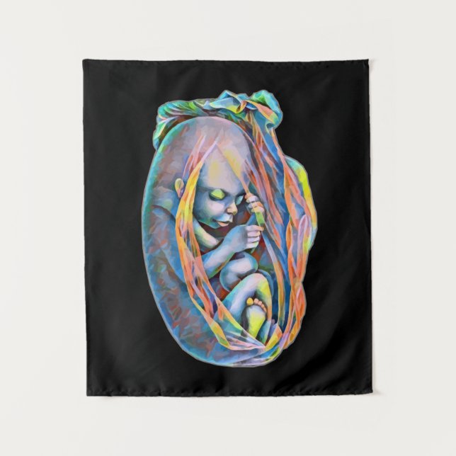 Tenture Anatomie Humaine Art Abstrait Baby In The Womb (Devant)