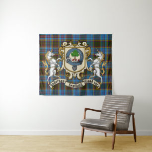 Tenture Anderson Clan Badge & Tartan Tapestry