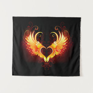 Tenture Angel Fire Heart with Wings
