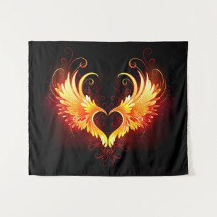 Tenture Angel Fire Heart with Wings