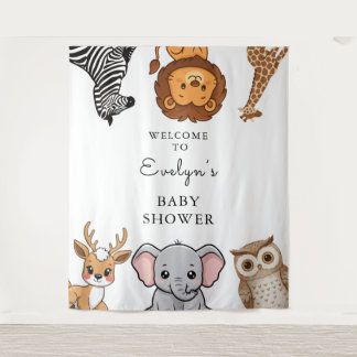 Tenture Animaux de la forêt de Woodland Baby Shower