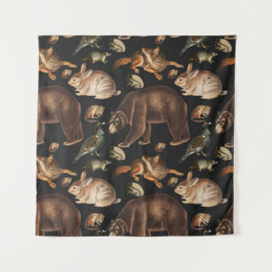 Tenture Animaux de la Forêt Whimsical Modèle Floral
