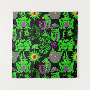 Tenture Animaux psychédéliques motif Black BG