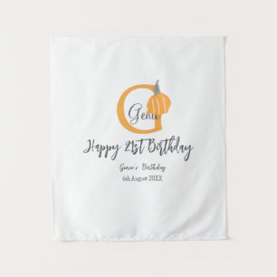 Tenture Anniversaire 21 ans automne citrouille orange past