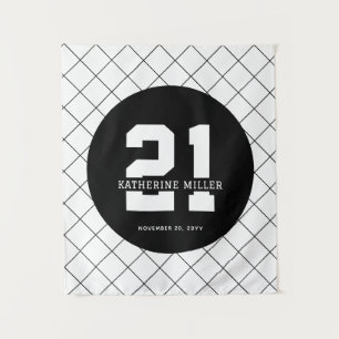 Tenture Anniversaire 21 ans personnalisé Moderne et Élégan