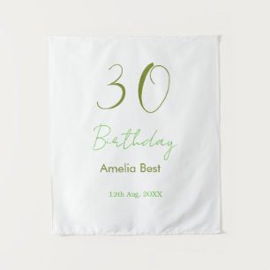 TENTURE ANNIVERSAIRE 30 ANS NOM DATE GRAS RETRO PASTEL SI