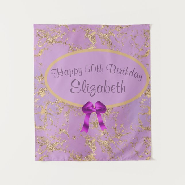 Tenture Anniversaire 50 ans Purple Gold Foil  (Devant)