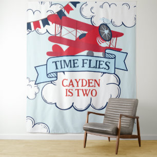 Tenture Anniversaire avion Temps qui passe