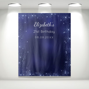 Tenture Anniversaire bleu parties scintillant poussière ph