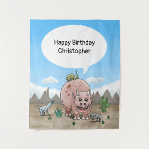Tenture anniversaire de dinosaure fantastique