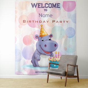 Tenture Anniversaire de la fête hippo