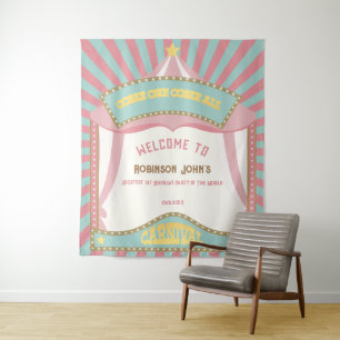 Tenture Anniversaire du carnaval rose Retro