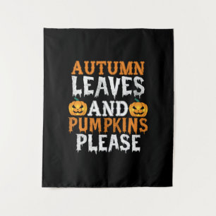 Tenture Anniversaire Halloween Feuilles D'automne Et Citro