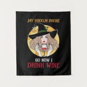 Tenture Anniversaire Halloween Maintenant Je Bois Du Vin