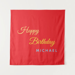 Tenture Anniversaire Votre Nom Minimaliste Moderne