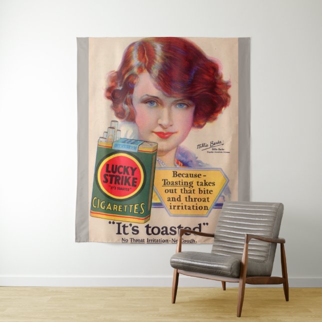 Tenture Annonce de Lucky Strikes 1929 avec Billie Burke (En situation)