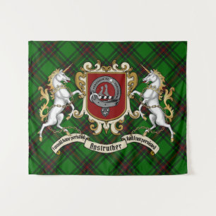 Tenture Anstruther Clan Badge & Unicorns avec Tartan