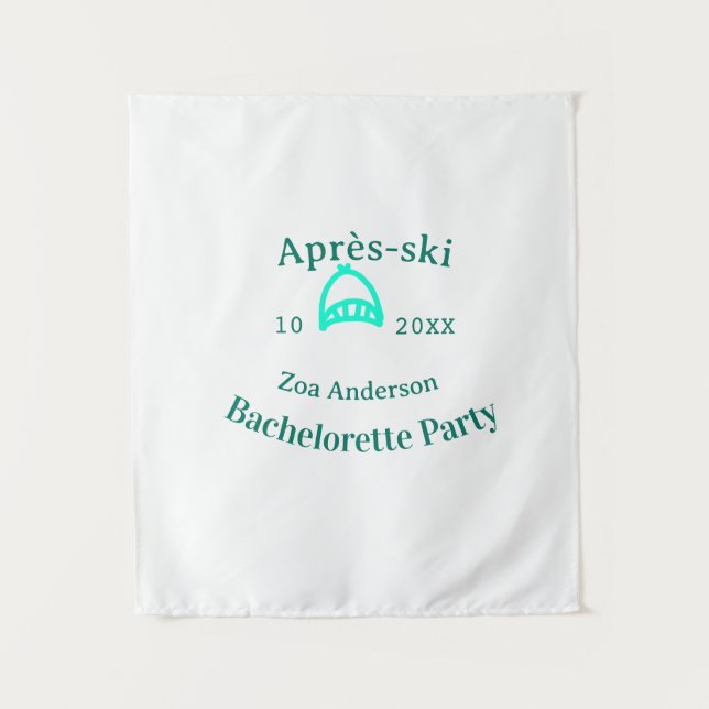 Tenture Après-ski bachelorette party turquoise hat name da (Devant)