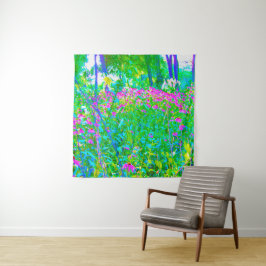 Tenture Aqua Blue Impressionistic Garden Paysage