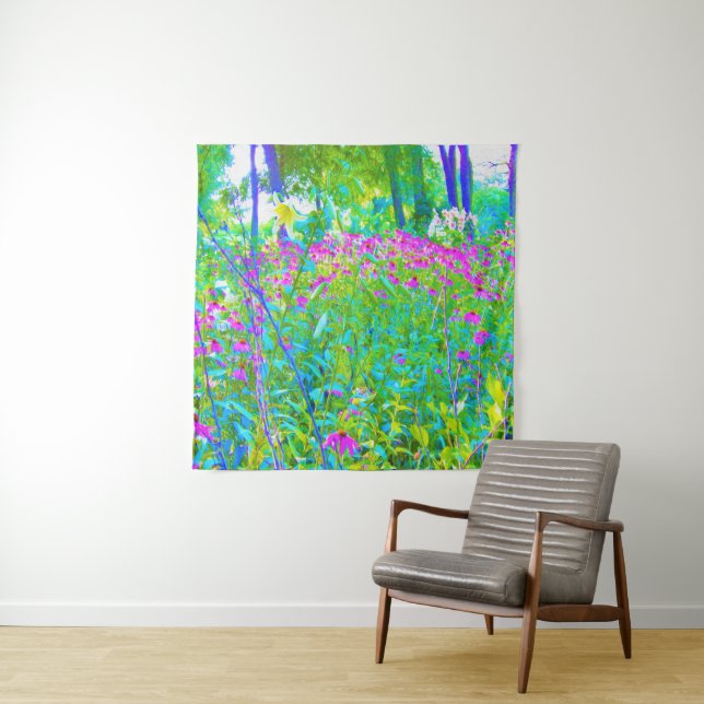Tenture Aqua Blue Impressionistic Garden Paysage (En situation)