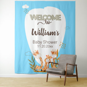 Tenture Aquarelle Baby Giraffe, Bienvenue Au Baby shower