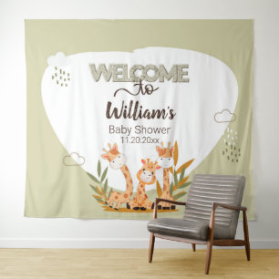 Tenture Aquarelle Baby Giraffe, Bienvenue Au Baby shower