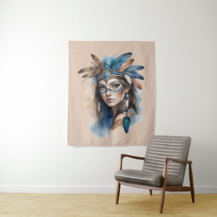 Tenture Aquarelle Beauté tribale : Esprit d'art bohème