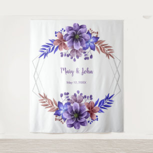 Tenture Aquarelle bleu et violet Fond photo