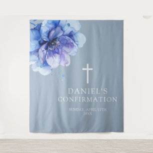 Tenture Aquarelle bleu poussiéreux fond de confirmation de