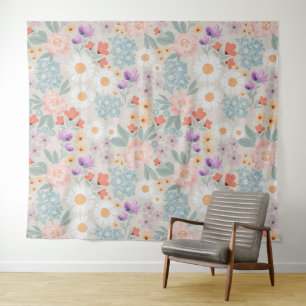 Tenture Aquarelle Boho Rose Floral