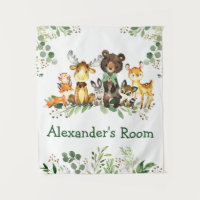 Aquarelle Bois Animaux Bois Vert Bow