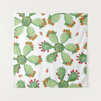 Tenture Aquarelle Cactus : Motif de jardin tropical.