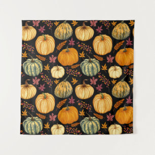 Tenture Aquarelle Citrouilles : Automne Motif sans couture