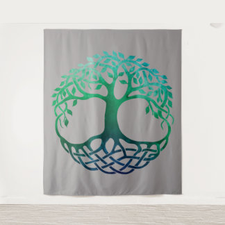 Tenture Aquarelle de l'arbre celtique de la vie