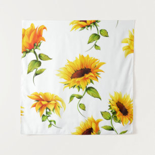 Tenture Aquarelle de tournesol à main vintage