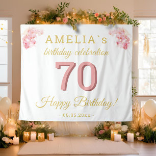 Tenture Aquarelle d'orchidée rose 70e anniversaire fond