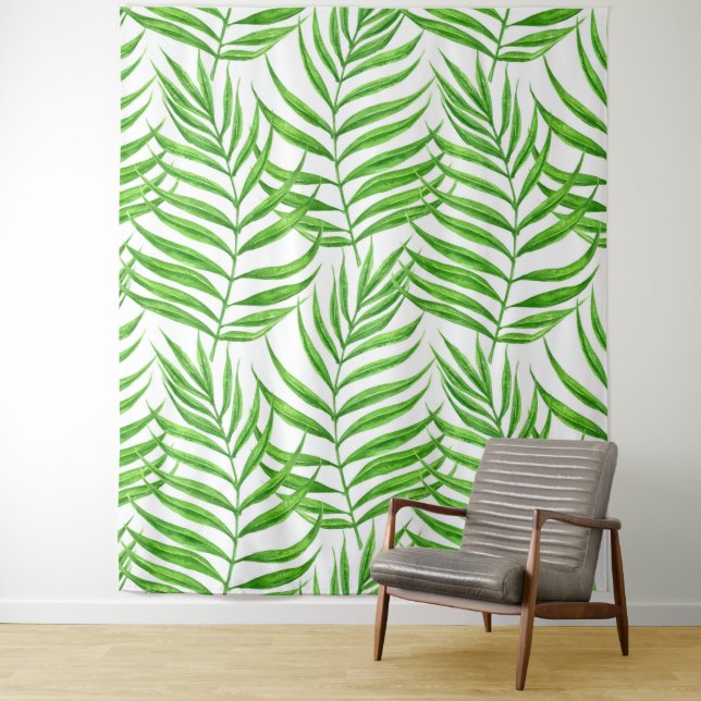 Tenture Aquarelle feuille de palme (En situation)