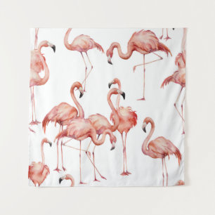 Tenture Aquarelle flamant rose : Oiseau exotique sans cout