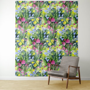 Tenture Aquarelle fleurs sauvages