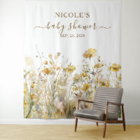 Aquarelle Fleurs sauvages automne Baby shower arri