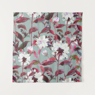 Tenture Aquarelle Florale : Fleurs dessinées à la main.
