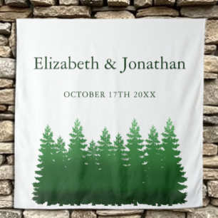 Tenture Aquarelle Mariage des pins de bois